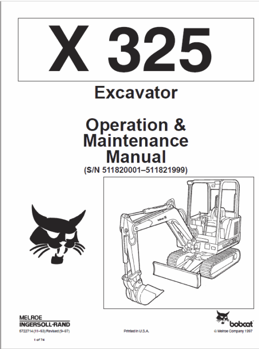 Bobcat X325 and X328 Excavator Service Manual - Image 3