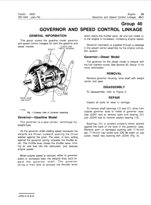 John Deere 2520 Row Crop and Hi-Crop Tractors Technical Manual - Image 2