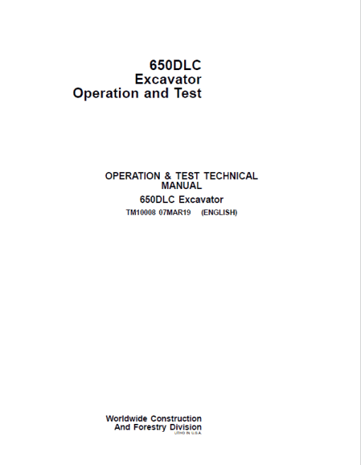 John Deere 650DLC Excavator Repair Technical Manual - Image 2