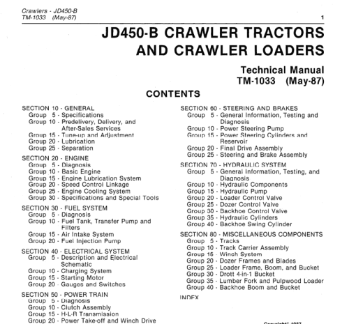 John Deere 450B Crawler Tractor Repair Technical Manual (TM1033) - Image 4