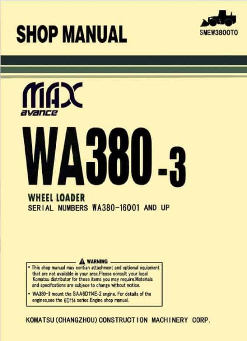 Komatsu WA380-3 Wheel Loader Service Manual - Image 2