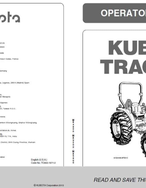 Kubota MX5200 Tractor Workshop Service Repair Manual - Image 2