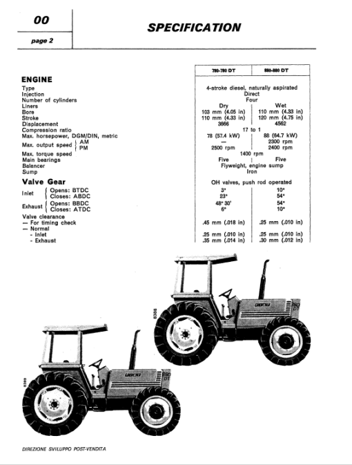 Fiat 780, 780DT, 880, 880DT Tractor Service Manual - Image 2