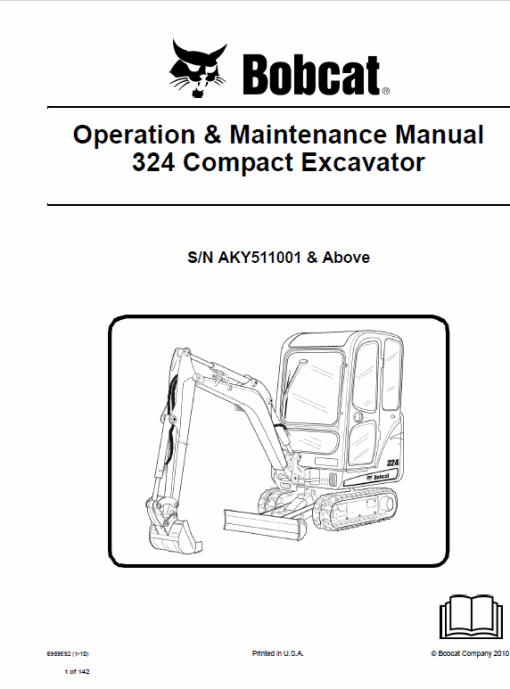 Bobcat 324 Compact Excavator Service Manual - Image 4