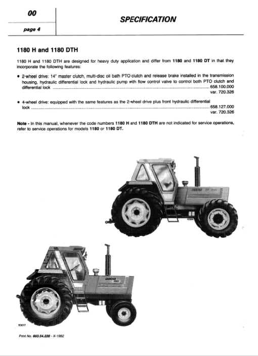 Fiat 1180, 1280, 1380, 1580, 1880 Tractor Service Manual - Image 2