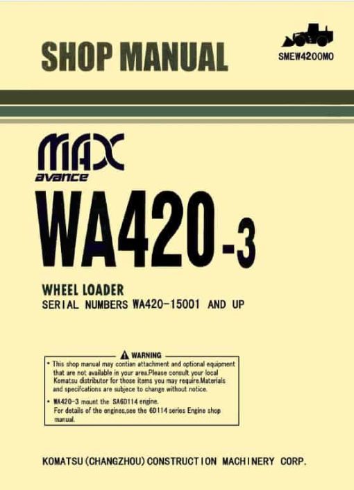 Komatsu WA420-3 Wheel Loader Service Manual - Image 3