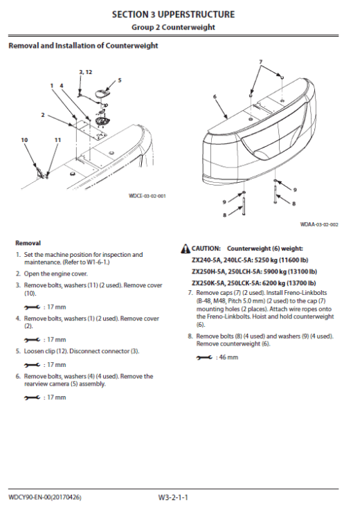 Hitachi ZX240-5A, ZX240LC-5A and ZX250LCH-5A Excavator Repair Manual - Image 2