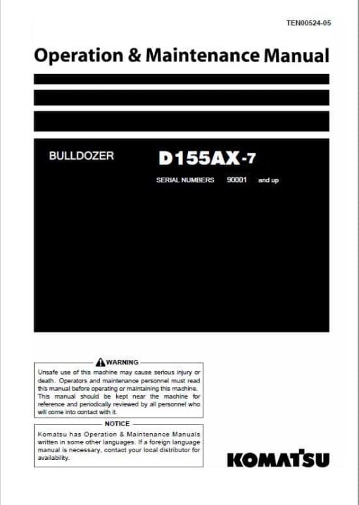 Komatsu D155AX-7 Dozer Service Manual - Image 2