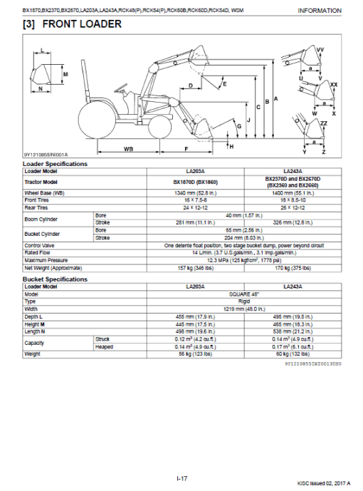 Kubota BX1870, BX2370, BX2670 Tractor Loader Workshop Manual - Image 2