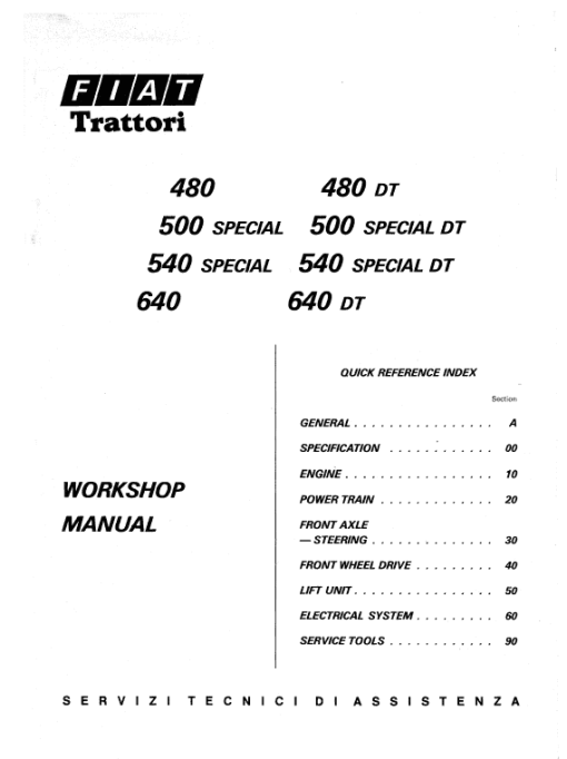 Fiat 480, 500S, 540S, 640 Tractor Workshop Service Manual - Image 2