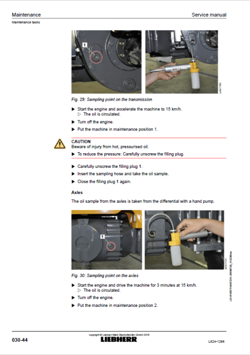 Liebherr L524 Type 1266 Wheel Loader Service Manual - Image 2