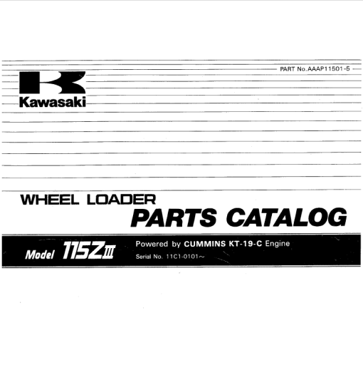 Kawasaki 115ZIII Wheel Loader Service Manual - Image 5