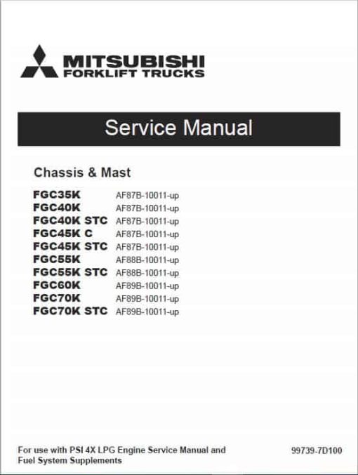 Mitsubishi FGC35K, FGC40K, FGC40K STC Forklift Service Manual - Image 2