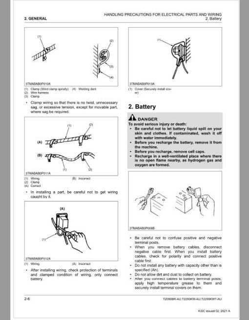 Kubota T2090BR-AU, T2290KW-AU, T2290KWT-AU Lawn Mower Workshop Repair Manual - Image 2