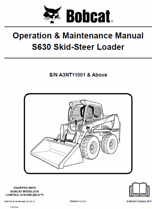 Bobcat S630 Skid-Steer Loader Service Manual - Image 2