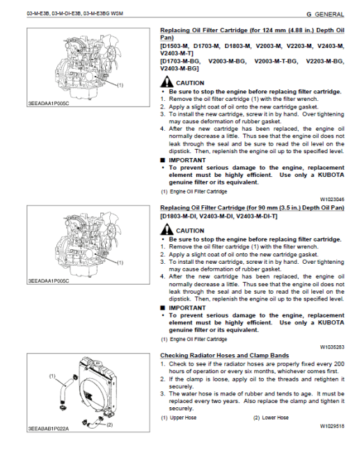 Kubota 03-M-E3B, 03-M-DI-E3B, 03-M-E3BG Engines Workshop Manual - Image 2