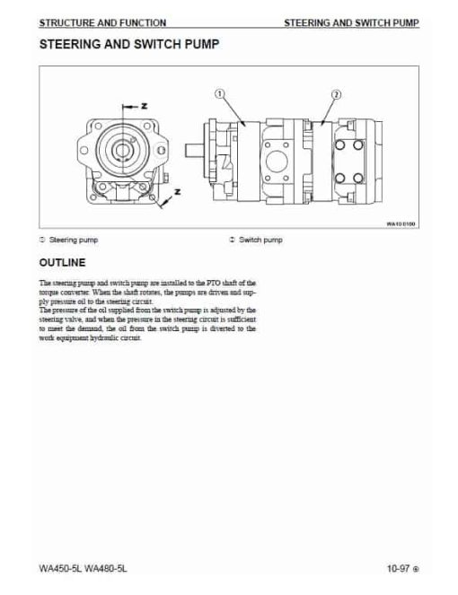 Komatsu WA450-5L, WA480-5L Wheel Loader Service Manual - Image 2