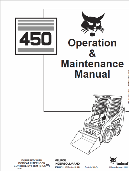 Bobcat 450 and 453 Skid-Steer Loader Service Manual - Image 6