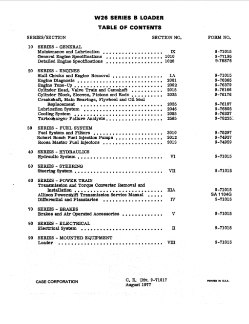 Case W26 Loader Service Manual - Image 2