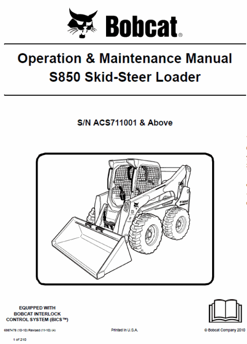 Bobcat S850 Skid-Steer Loader Service Manual - Image 6