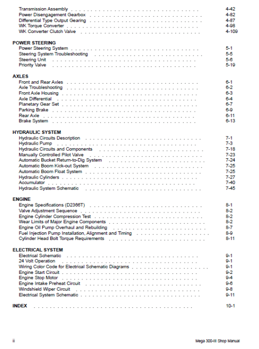 Daewoo Mega M300-III Wheel Loader Service Manual - Image 2