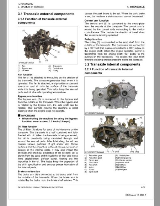 Kubota Z411KW-AU, Z421KW-AU, Z412KW-AU, Z422KW-AU Mower Repair Manual - Image 2