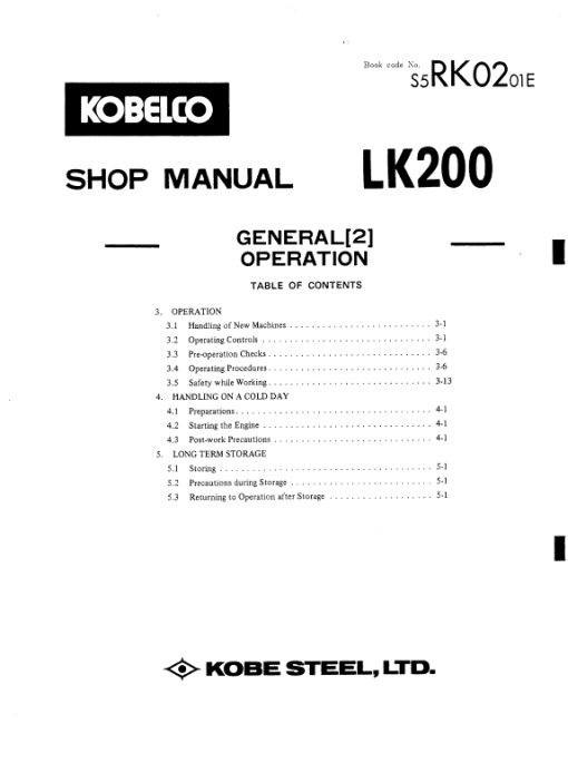 Kobelco LK200 Wheel Loader Service Manual - Image 2