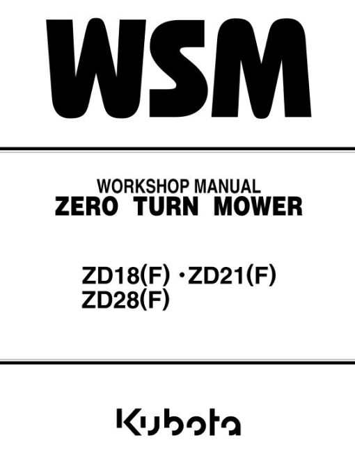 Kubota ZD18F, ZD21F, ZD25F, ZD28F Mower Workshop Repair Manual - Image 2