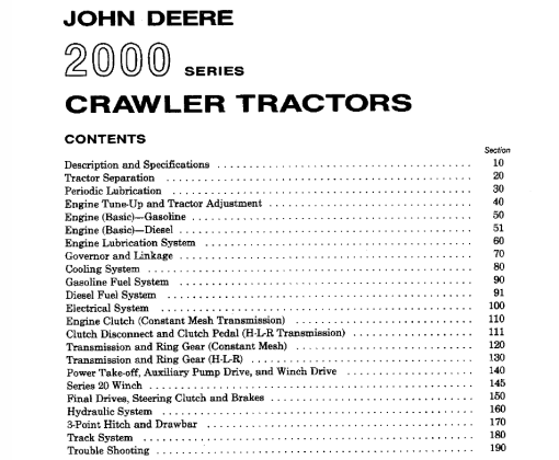 John Deere 2000 Series Crawler Tractors Technical Manual (SM2037) - Image 3