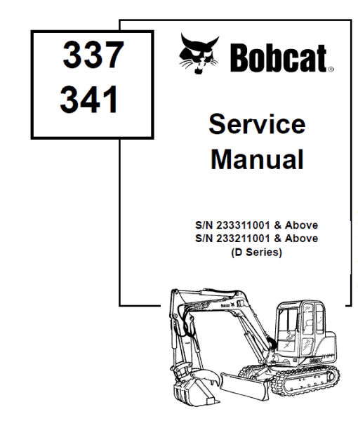 Bobcat 337 and 341 Excavator Service Manual - Image 3