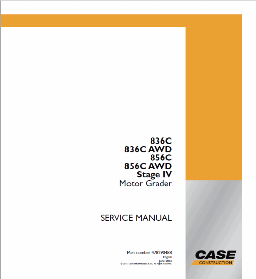 Case 836C, 836C AWD, 856C, 856C AWD Grader Service Manual - Image 2