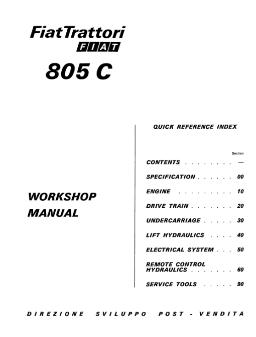 Fiat 805C Crawler Tractor Workshop Service Manual - Image 2