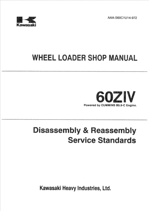 Kawasaki 60ZIV Wheel Loader Repair Service Manual - Image 5