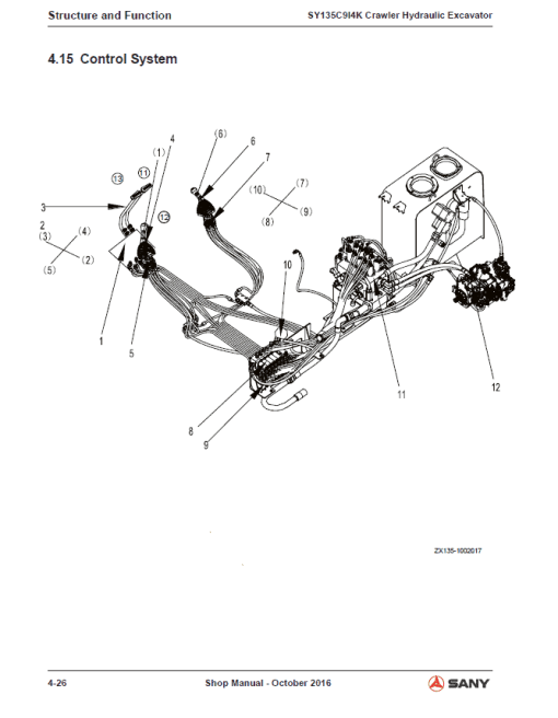 Sany SY135C Hydraulic Excavator Repair Service Manual - Image 2