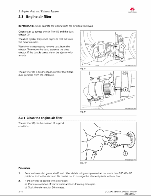 Massey Ferguson GC1723E, GC1725M Tractor Service Manual - Image 2