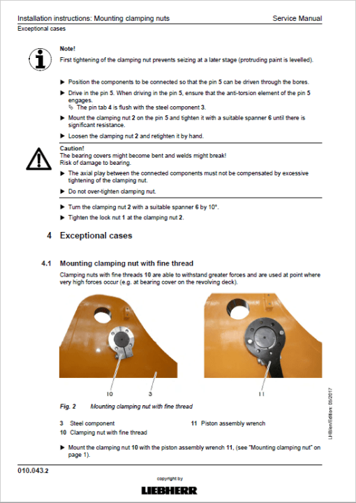 Liebherr LH60M, LH60M Timber, LH60C Tier 4i Excavator Service Manual - Image 2