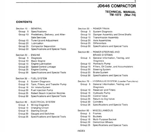 John Deere 646 Compactor Repair Technical Manual (TM1073) - Image 3