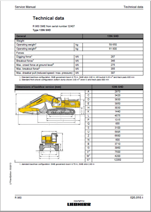 Liebherr R956, R960 SME, R966, R970 SME, R976, R980 SME Excavator Manual - Image 2