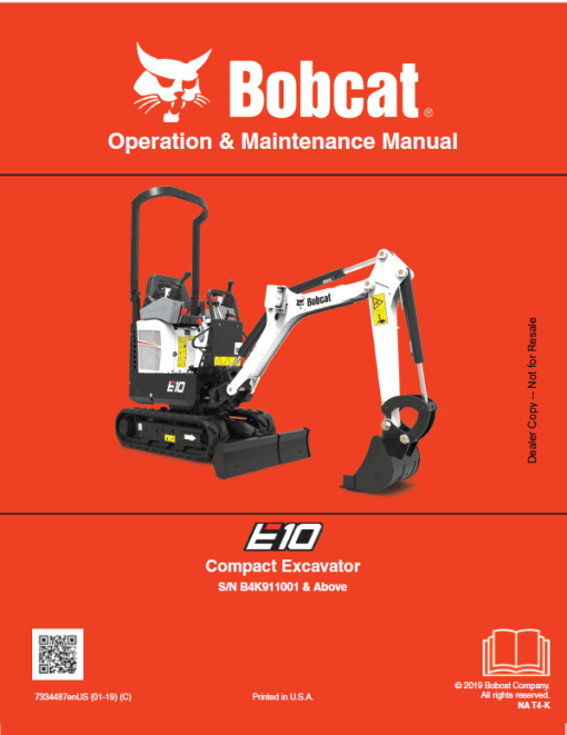 Bobcat E10 Excavator Repair Service Manual - Image 2