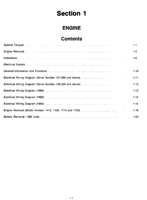 Cub Cadet 805, 1015, 1020, 1105, 1110, 1215 Tractor Service Manual - Image 2