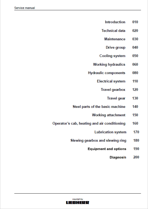 Liebherr R918, R920, R922, R924, R926, R936, R946, R950, R926 Compact Excavator Manual - Image 2