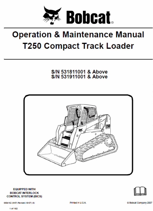 Bobcat T250 Loader Service Manual - Image 4