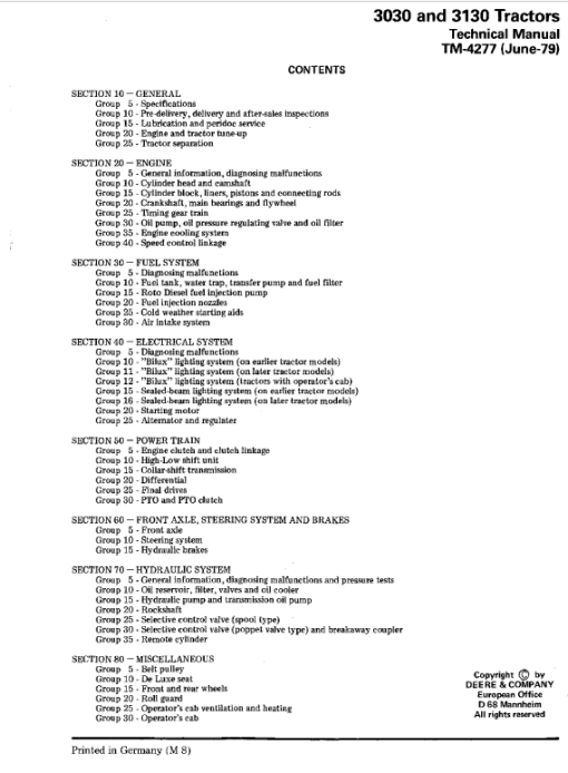 John Deere 3030, 3130 Tractors Repair Technical Manual - Image 2