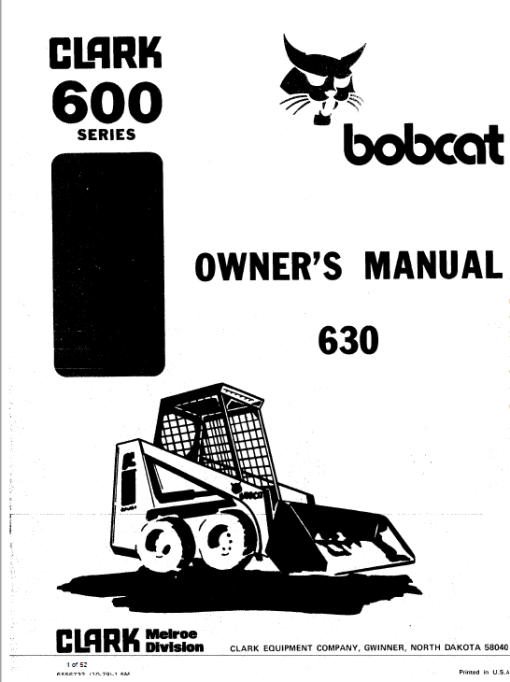 Bobcat 630, 631 and 632 Skid-Steer Loader Service Manual - Image 6