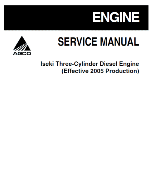 Iseki Three Cylinder Diesel Engine Manual - Image 2