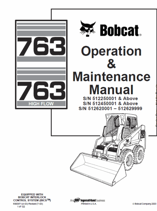 Bobcat 763 G-Series Skid-Steer Loader Service Manual - Image 6