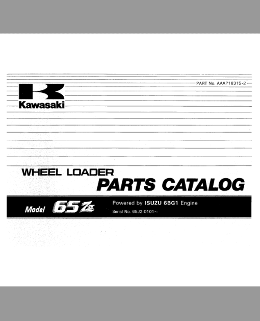 Kawasaki 65ZIV Wheel Loader Repair Service Manual - Image 5