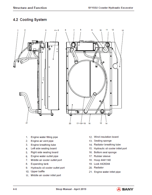 Sany SY155U Hydraulic Excavator Repair Service Manual - Image 2