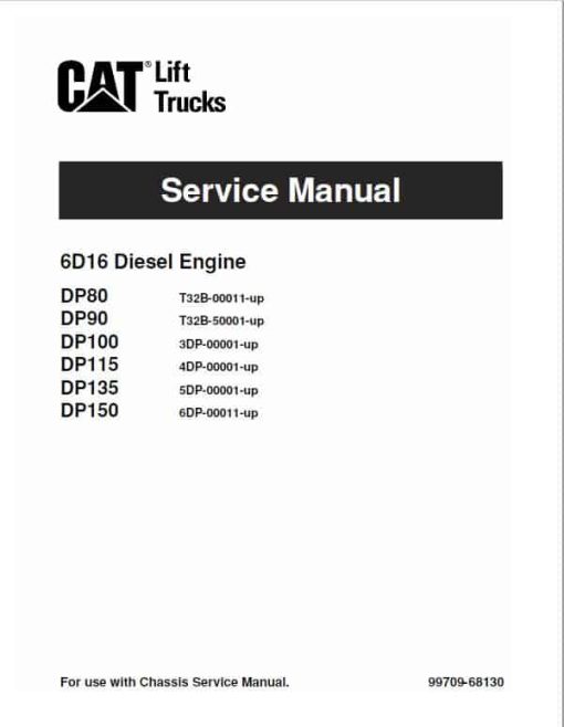 CAT DP100, DP115, DP135, DP150 Forklift Lift Truck Service Manual - Image 2