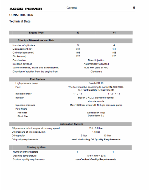 AGCO 4th Generation Medium Duty Engines Manual - Image 2